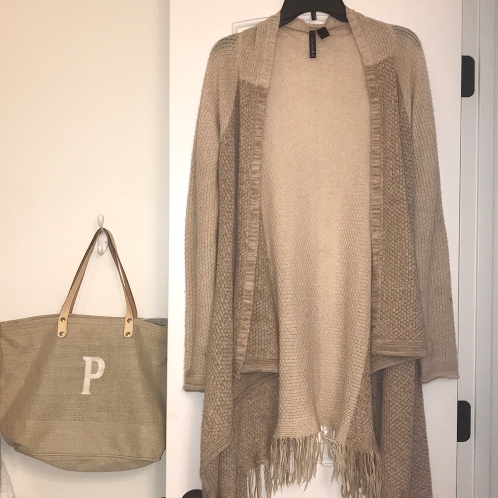 Beige Knit Cardigan